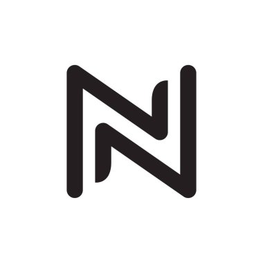 n ilk harf vektör logo simgesi