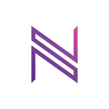 n ilk harf vektör logo simgesi