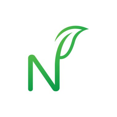 n ilk harf vektör logo simgesi
