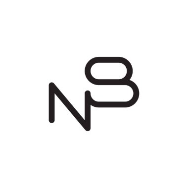 nb ilk harf vektör logo simgesi