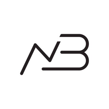 nb ilk harf vektör logo simgesi