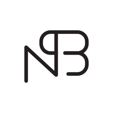 nb ilk harf vektör logo simgesi