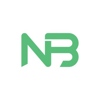 nb ilk harf vektör logo simgesi