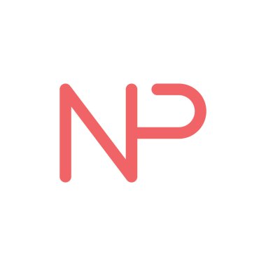 np ilk harf vektör logo simgesi