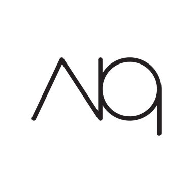 nq ilk harf vektör logo simgesi