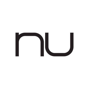nu ilk harf vektör logo simgesi