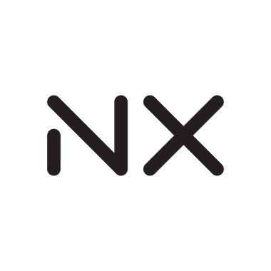 nx ilk harf vektör logo simgesi