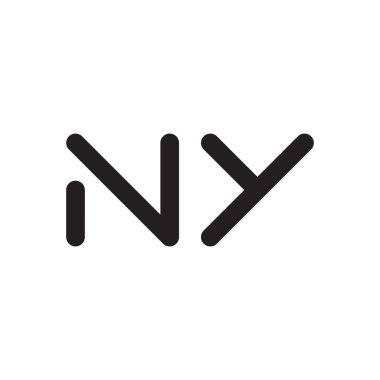ny ilk harf vektör logo simgesi