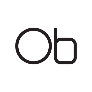 ob ilk harf vektör logosu simgesi