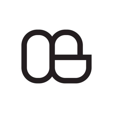 ob ilk harf vektör logosu simgesi