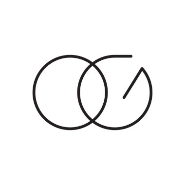 og ilk harf vektör logo simgesi