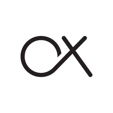 ox ilk harf vektör logosu simgesi