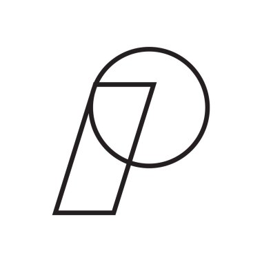 p ilk harf vektör logo simgesi