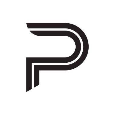 p ilk harf vektör logo simgesi