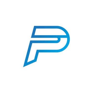 p ilk harf vektör logo simgesi