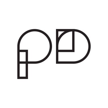 pd ilk harf vektör logo simgesi
