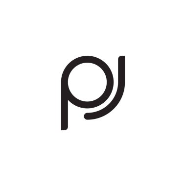 pj ilk harf vektör logo simgesi