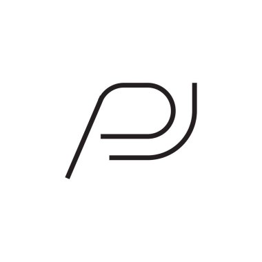 pj ilk harf vektör logo simgesi