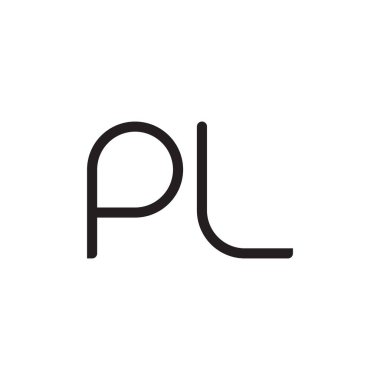 pl ilk harf vektör logo simgesi
