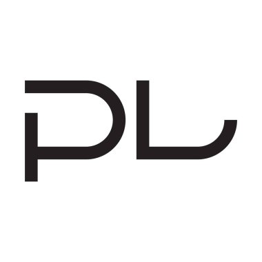 pl ilk harf vektör logo simgesi