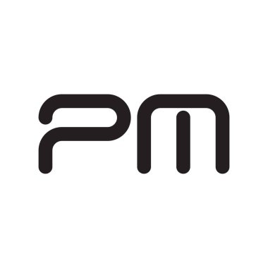 pm ilk harf vektör logo simgesi