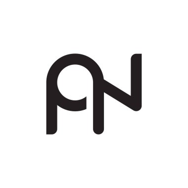 pn ilk harf vektör logo simgesi