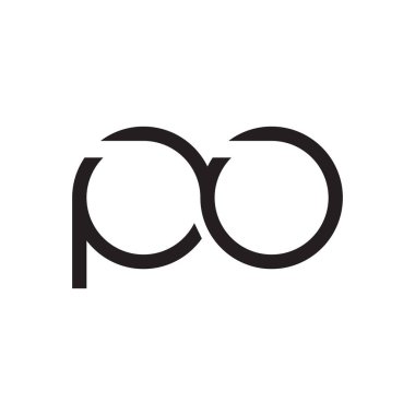 Po ilk harf vektör logosu simgesi