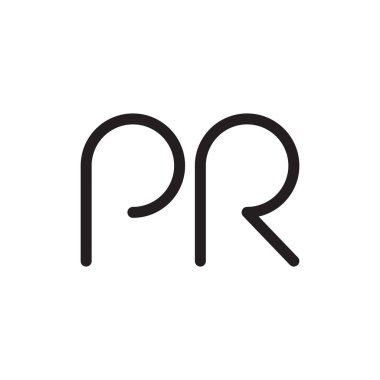 pr ilk harf vektör logo simgesi