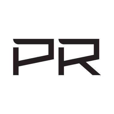 pr ilk harf vektör logo simgesi