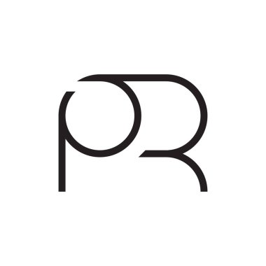 pr ilk harf vektör logo simgesi