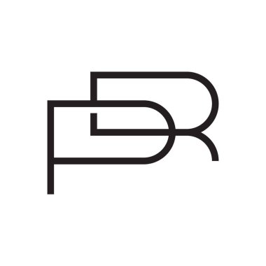 pr ilk harf vektör logo simgesi