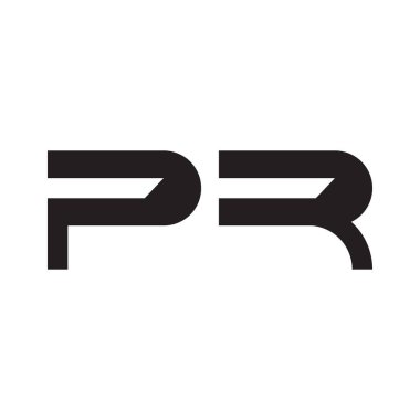 pr ilk harf vektör logo simgesi