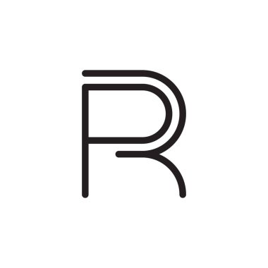 pr ilk harf vektör logo simgesi