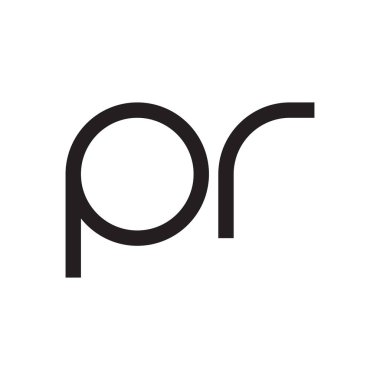 pr ilk harf vektör logo simgesi
