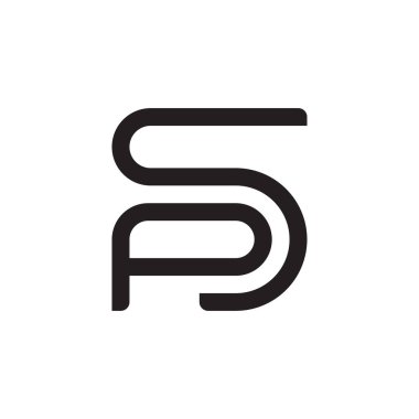 ps ilk harf vektör logo simgesi