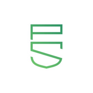 ps ilk harf vektör logo simgesi