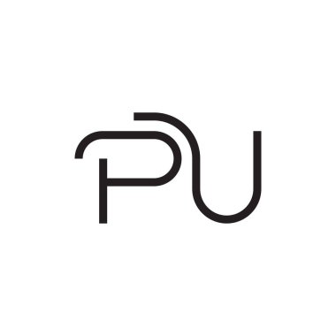 pu ilk harf vektör logo simgesi
