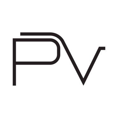 pv ilk harf vektör logo simgesi