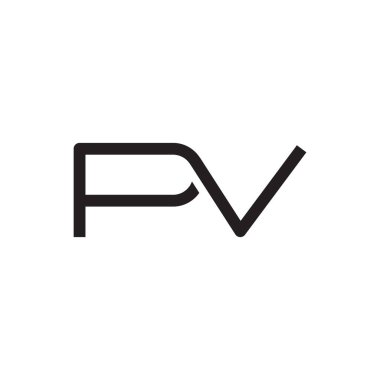 pv ilk harf vektör logo simgesi