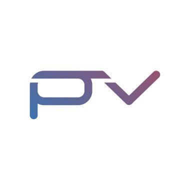 pv ilk harf vektör logo simgesi