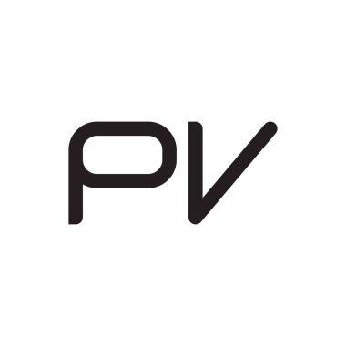 pv ilk harf vektör logo simgesi