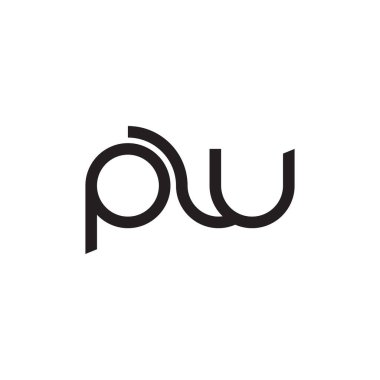 pw ilk harf vektör logo simgesi