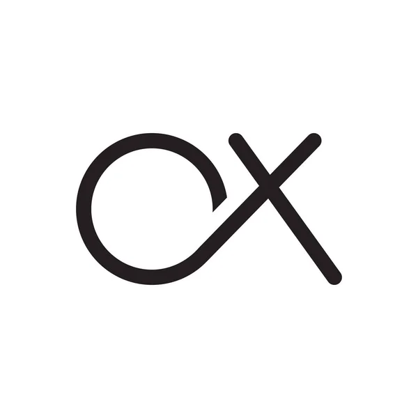 Oxe Lettre Initiale Icône Logo Vectoriel — Image vectorielle