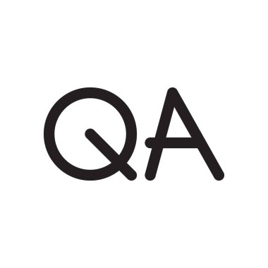 qa ilk harf vektör logo simgesi