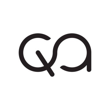 qa ilk harf vektör logo simgesi