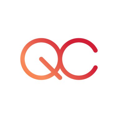 qc ilk harf vektör logo simgesi