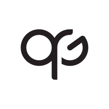 qg ilk harf vektör logo simgesi