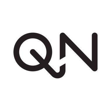 qn ilk harf vektör logo simgesi