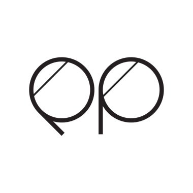 qp ilk harf vektör logo simgesi