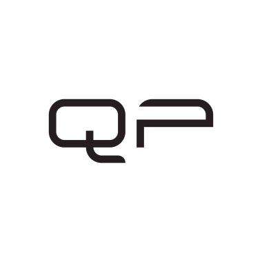 qp ilk harf vektör logo simgesi